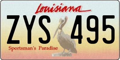 LA license plate ZYS495