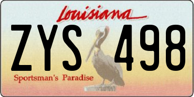 LA license plate ZYS498