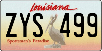 LA license plate ZYS499