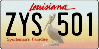LA license plate ZYS501