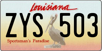 LA license plate ZYS503