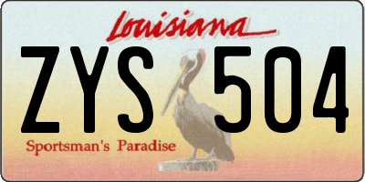 LA license plate ZYS504