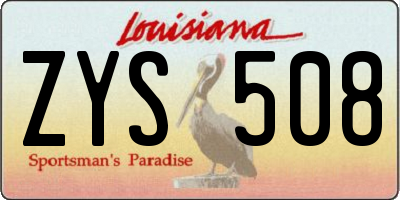 LA license plate ZYS508