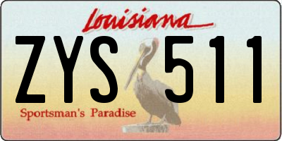 LA license plate ZYS511