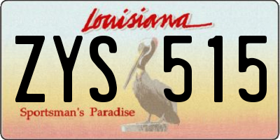 LA license plate ZYS515