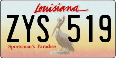 LA license plate ZYS519