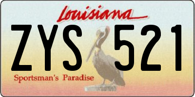 LA license plate ZYS521