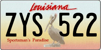 LA license plate ZYS522