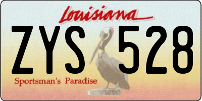 LA license plate ZYS528