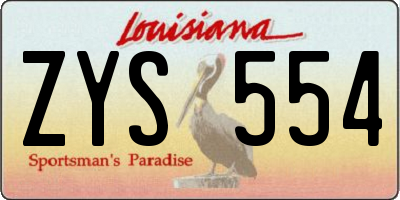 LA license plate ZYS554