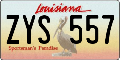 LA license plate ZYS557