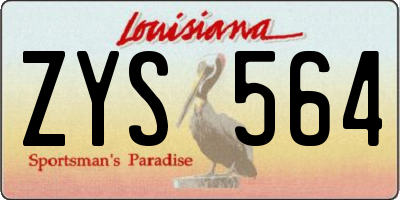 LA license plate ZYS564