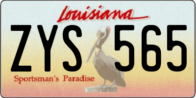 LA license plate ZYS565