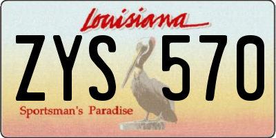 LA license plate ZYS570