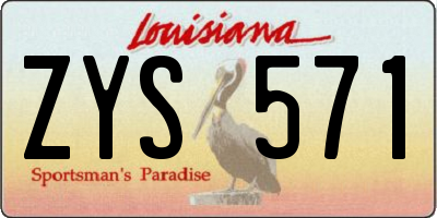 LA license plate ZYS571