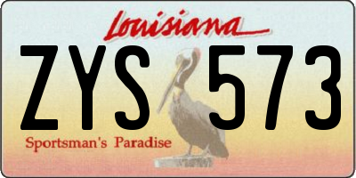 LA license plate ZYS573