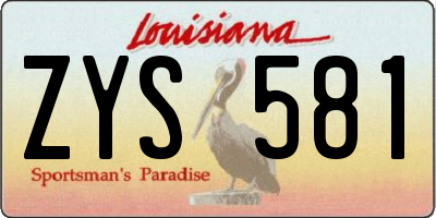LA license plate ZYS581