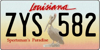 LA license plate ZYS582