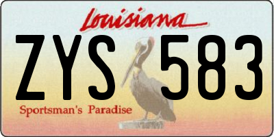LA license plate ZYS583