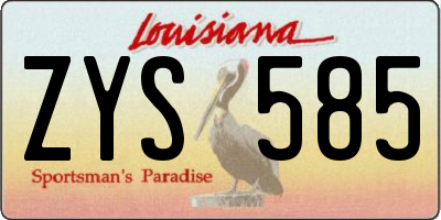 LA license plate ZYS585