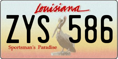 LA license plate ZYS586