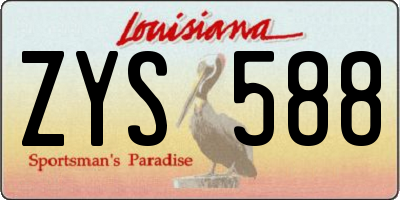 LA license plate ZYS588