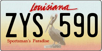 LA license plate ZYS590