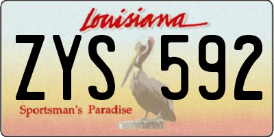 LA license plate ZYS592