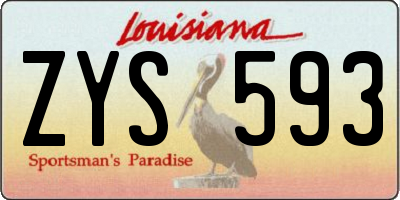 LA license plate ZYS593