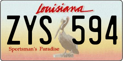 LA license plate ZYS594