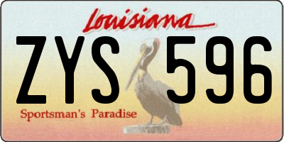 LA license plate ZYS596