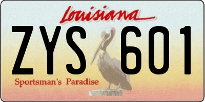LA license plate ZYS601