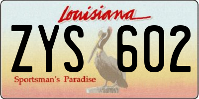 LA license plate ZYS602