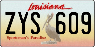 LA license plate ZYS609