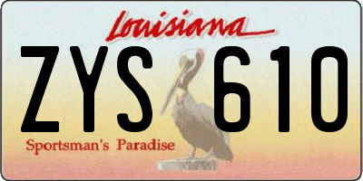 LA license plate ZYS610