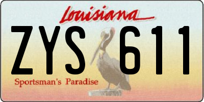 LA license plate ZYS611