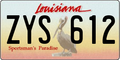 LA license plate ZYS612