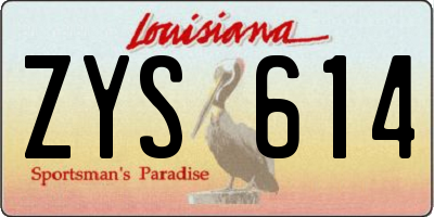 LA license plate ZYS614