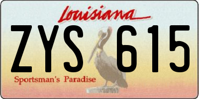 LA license plate ZYS615