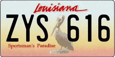 LA license plate ZYS616