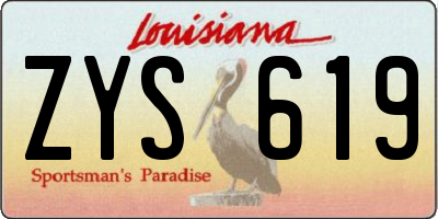 LA license plate ZYS619