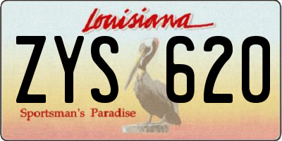 LA license plate ZYS620