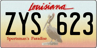LA license plate ZYS623