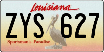 LA license plate ZYS627