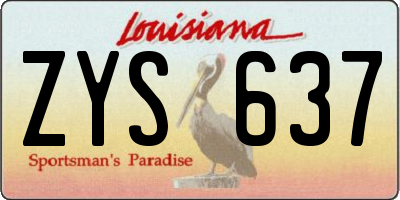 LA license plate ZYS637