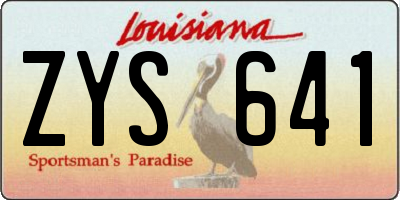 LA license plate ZYS641
