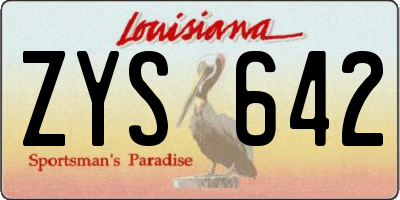 LA license plate ZYS642