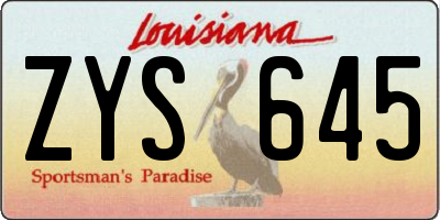 LA license plate ZYS645
