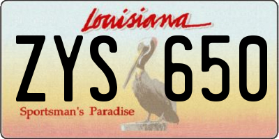 LA license plate ZYS650