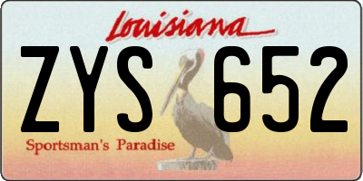 LA license plate ZYS652